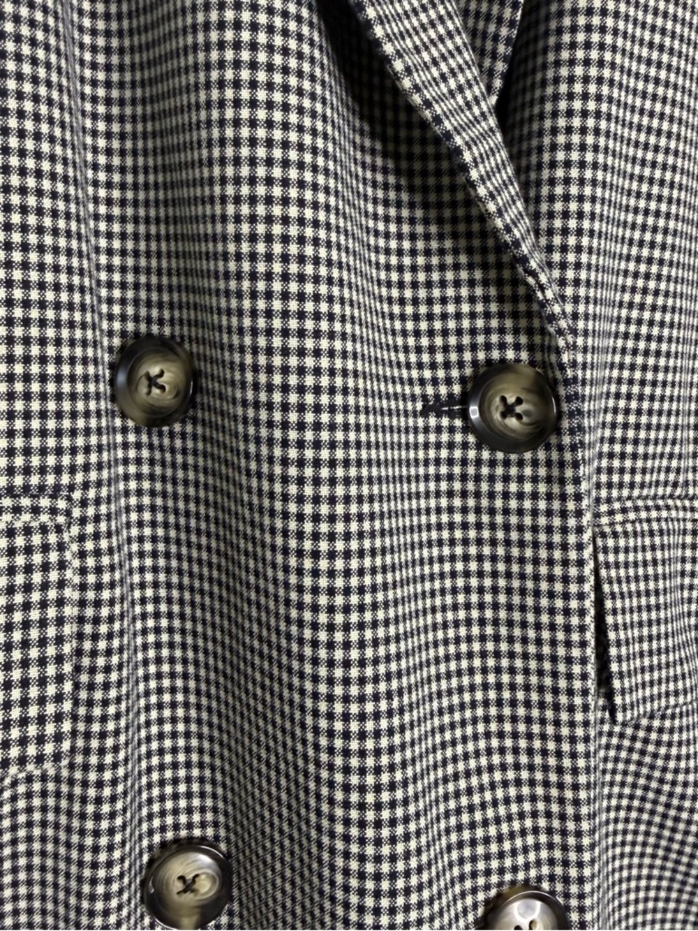 Abercrombie & Fitch Houndstooth Blazer Oversized Double Breasted Medium - Picture 4 of 7